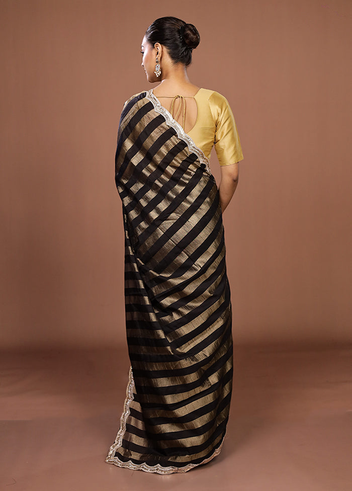 Black Organza Saree With Blouse Piece