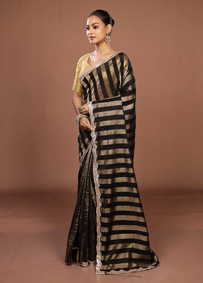 Black Organza Saree With Blouse Piece