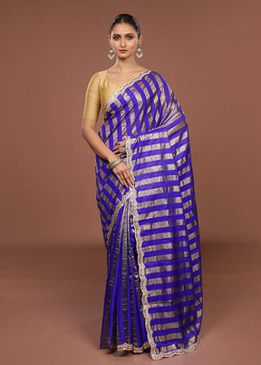 Purple Organza Saree With Blouse Piece