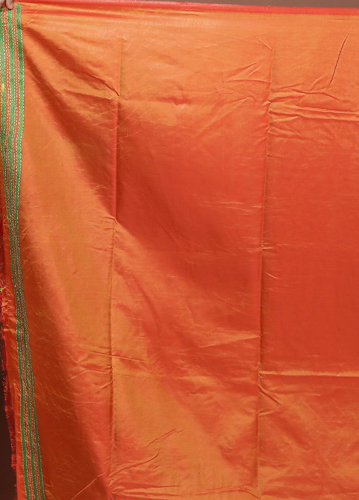 Yellow Kantha Stitch Silk Saree With Blouse Piece