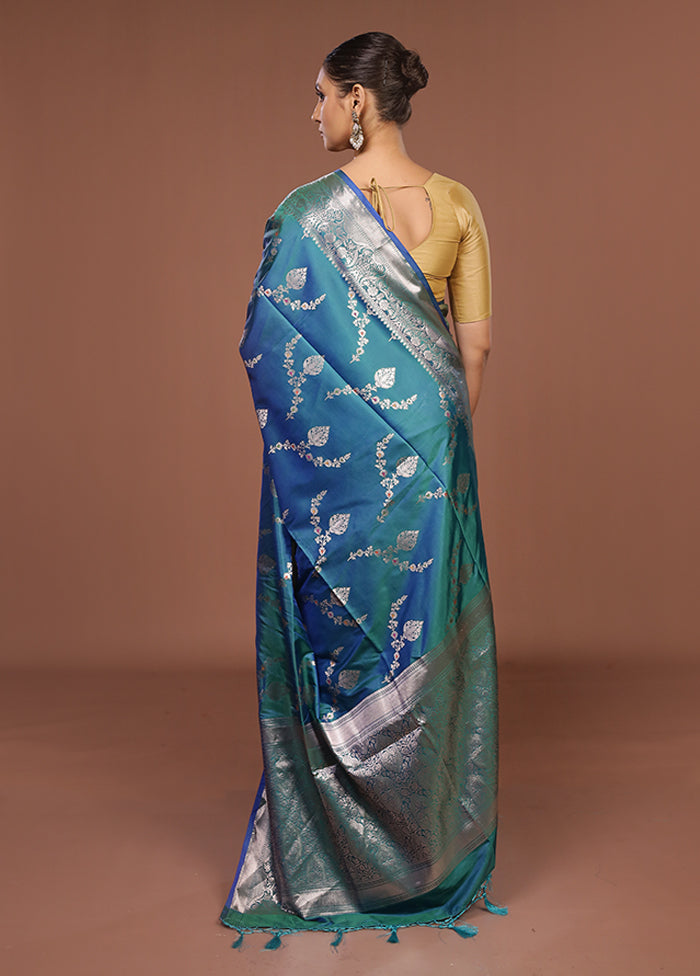 Green Dupion Silk Saree With Blouse Piece