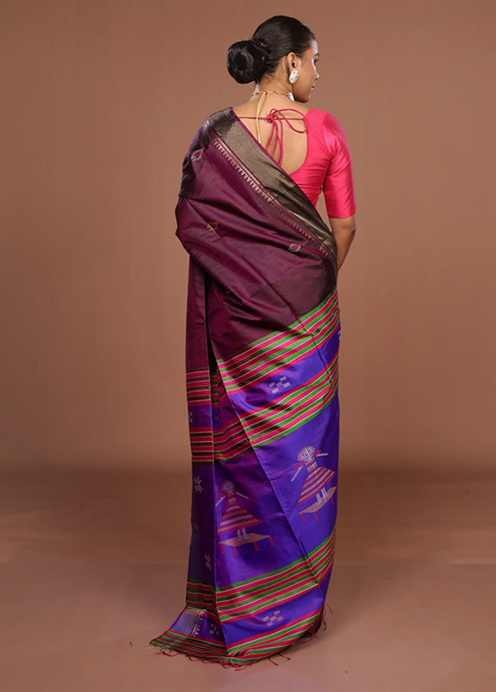 Multicolor Handloom Kanjivaram Pure Silk Saree With Blouse Piece