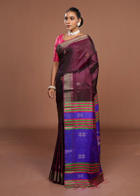 Multicolor Handloom Kanjivaram Pure Silk Saree With Blouse Piece