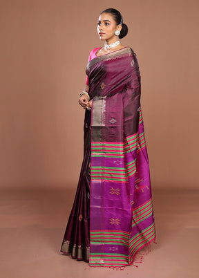 Multicolor Handloom Kanjivaram Pure Silk Saree With Blouse Piece