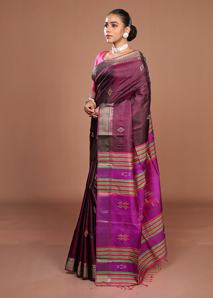 Multicolor Handloom Kanjivaram Pure Silk Saree With Blouse Piece