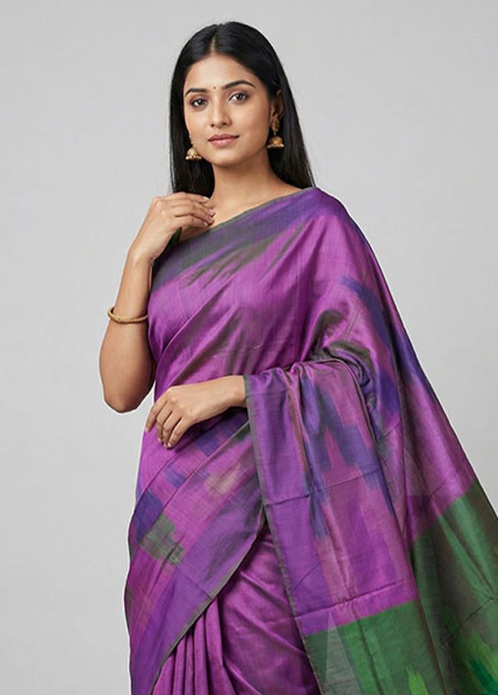 Multicolor Kanjivaram Silk Saree With Blouse Piece