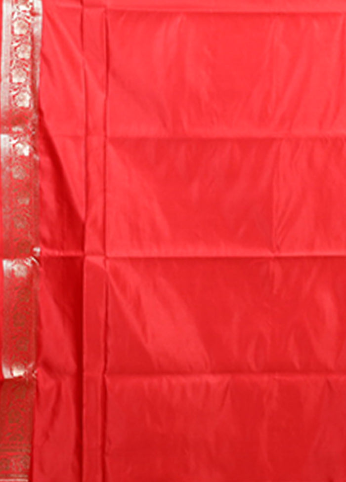 Red Banarasi Silk Saree With Blouse Piece