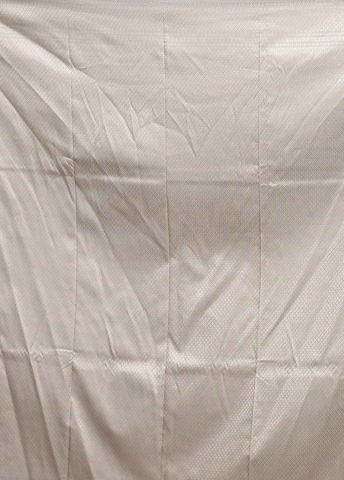 Grey Jamewar Silk Saree With Blouse Piece