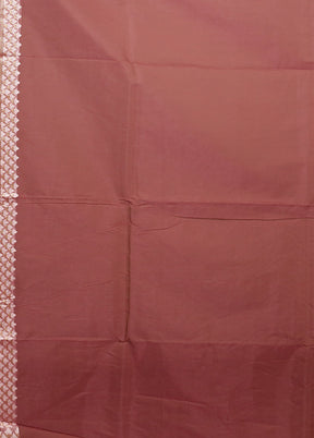 Maroon Kora Silk Saree With Blouse Piece