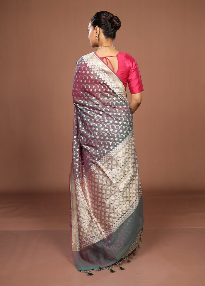 Grey Kora Silk Saree With Blouse Piece