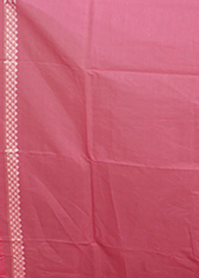 Pink Kora Silk Saree With Blouse Piece