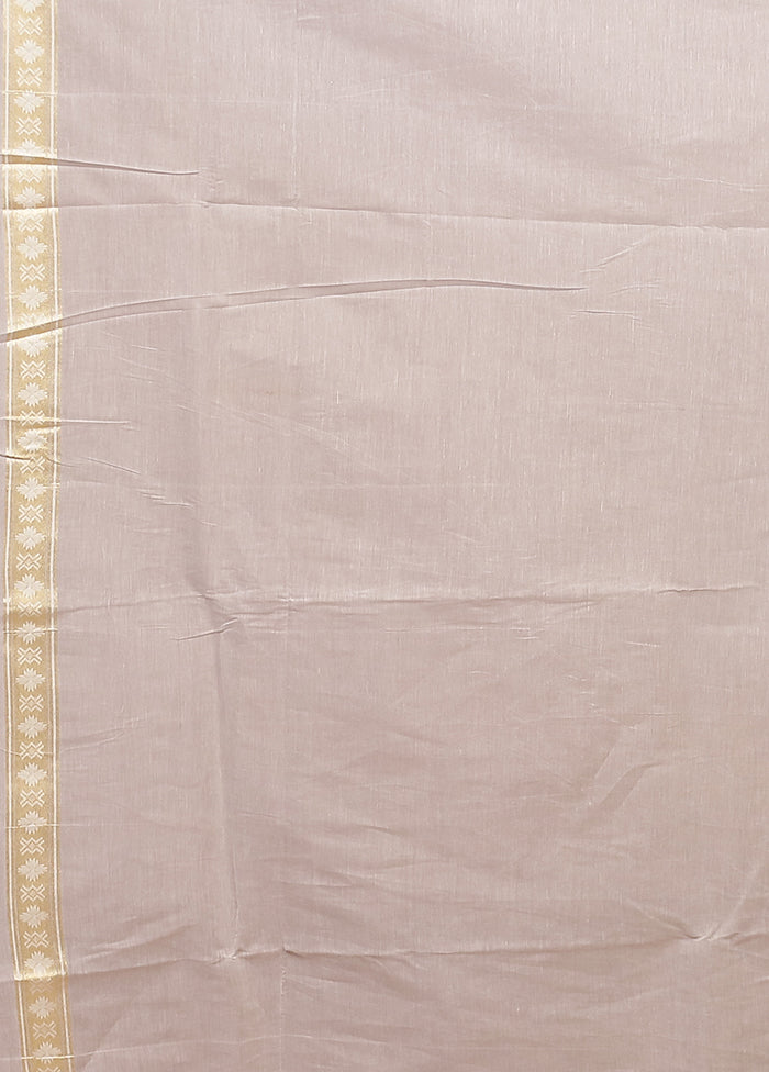Cream Kora Silk Saree With Blouse Piece