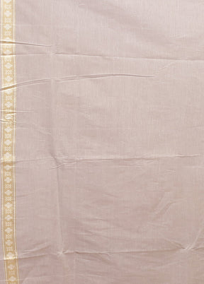 Cream Kora Silk Saree With Blouse Piece