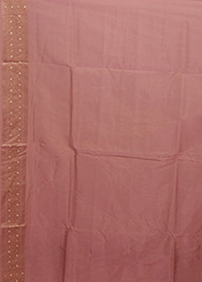 Brown Kora Silk Saree With Blouse Piece