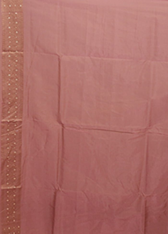 Brown Kora Silk Saree With Blouse Piece