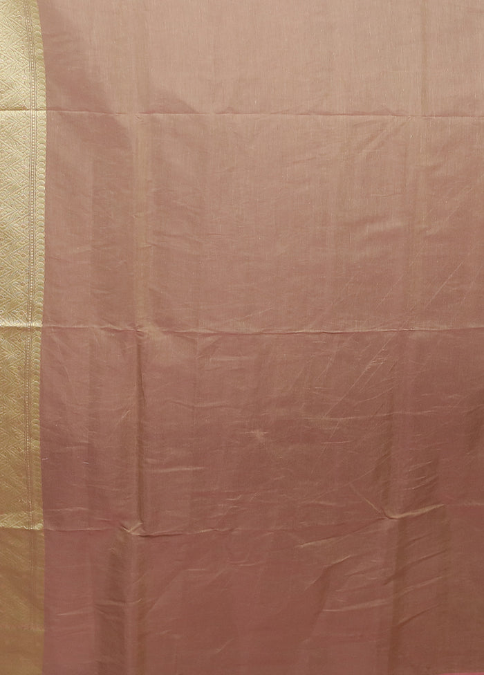 Cream Kora Silk Saree With Blouse Piece
