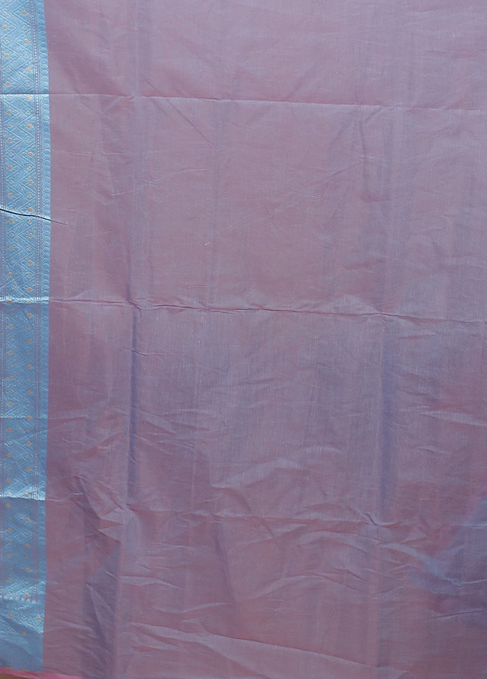 Blue Kora Silk Saree With Blouse Piece