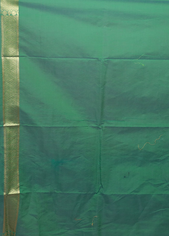 Green Kora Silk Saree With Blouse Piece