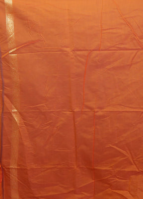 Orange Kora Silk Saree With Blouse Piece