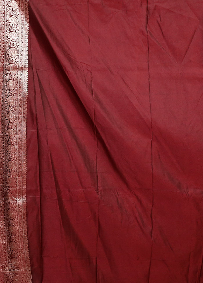 Maroon Katan Silk Saree With Blouse Piece