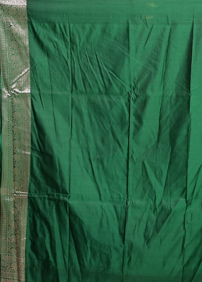 Green Katan Silk Saree With Blouse Piece