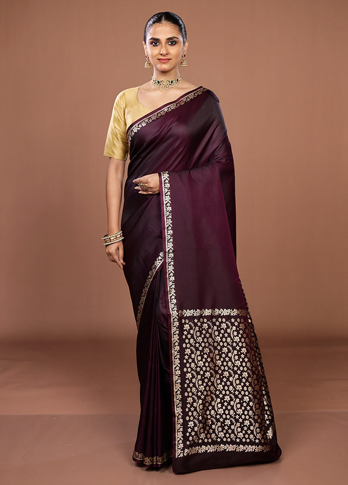 Purple Katan Silk Saree With Blouse Piece