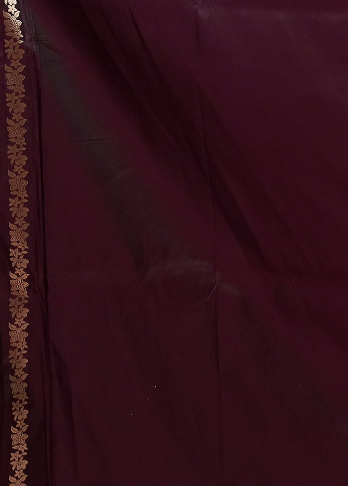 Purple Katan Silk Saree With Blouse Piece