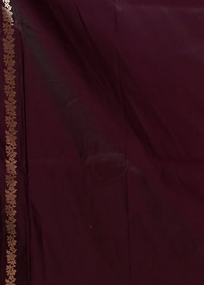 Purple Katan Silk Saree With Blouse Piece