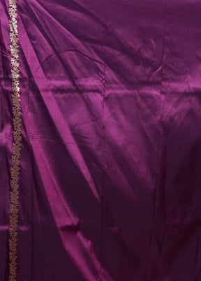 Purple Katan Silk Saree With Blouse Piece