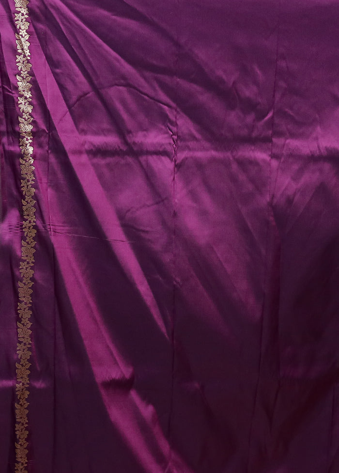 Purple Katan Silk Saree With Blouse Piece