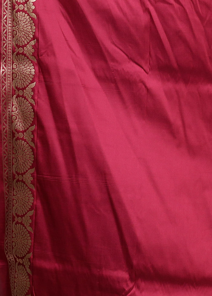 Maroon Katan Silk Saree With Blouse Piece