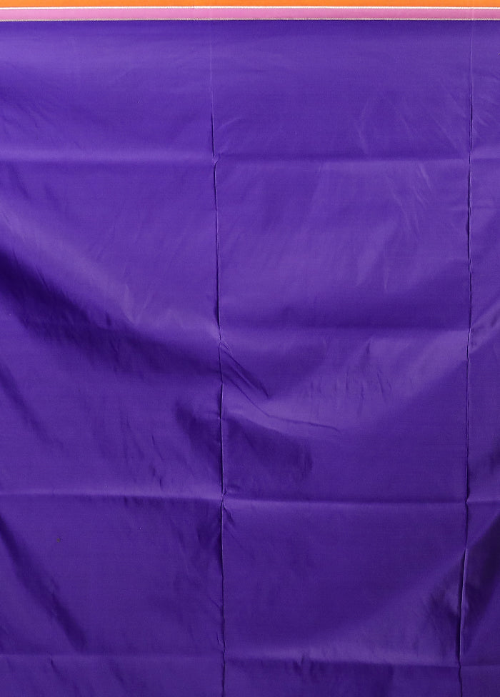 Purple Katan Silk Saree With Blouse Piece