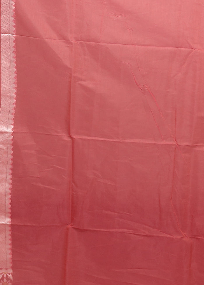 Pink Kora Silk Saree With Blouse Piece