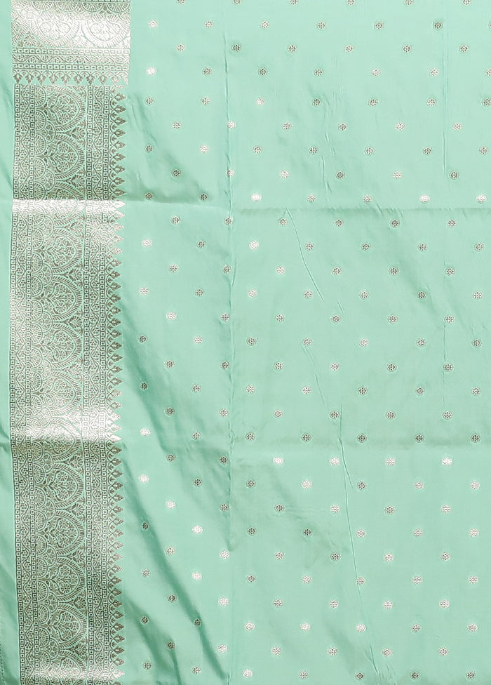 Green Katan Silk Saree With Blouse Piece