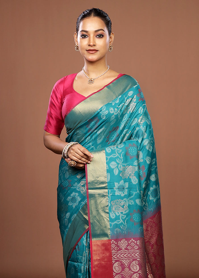 Purple Dupion Silk Saree With Blouse Piece
