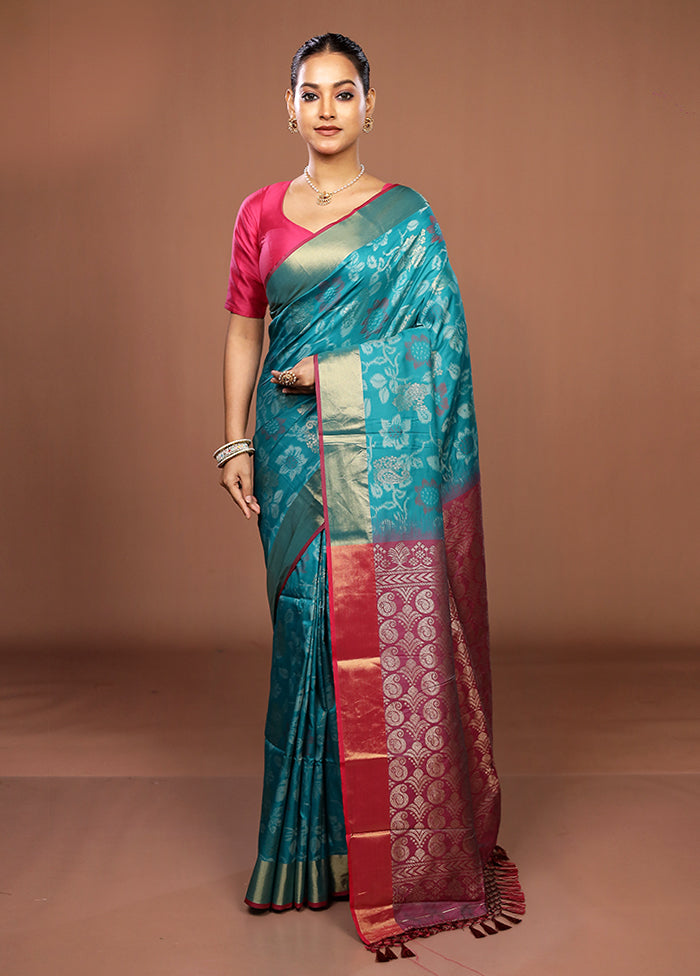 Purple Dupion Silk Saree With Blouse Piece