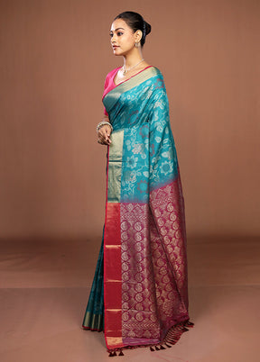Purple Dupion Silk Saree With Blouse Piece
