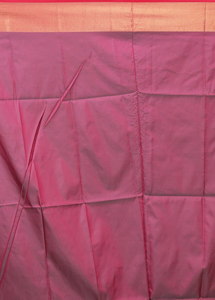 Purple Dupion Silk Saree With Blouse Piece