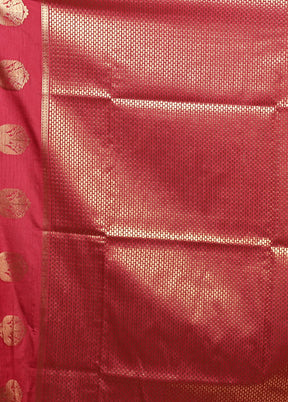Maroon Dupion Silk Saree With Blouse Piece