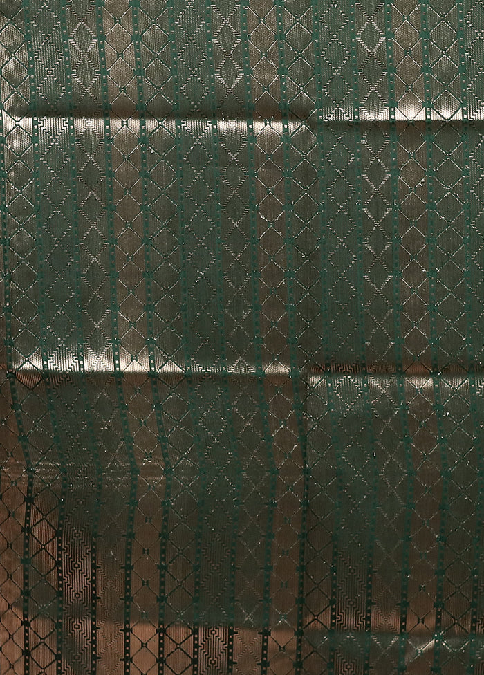 Green Dupion Silk Saree With Blouse Piece