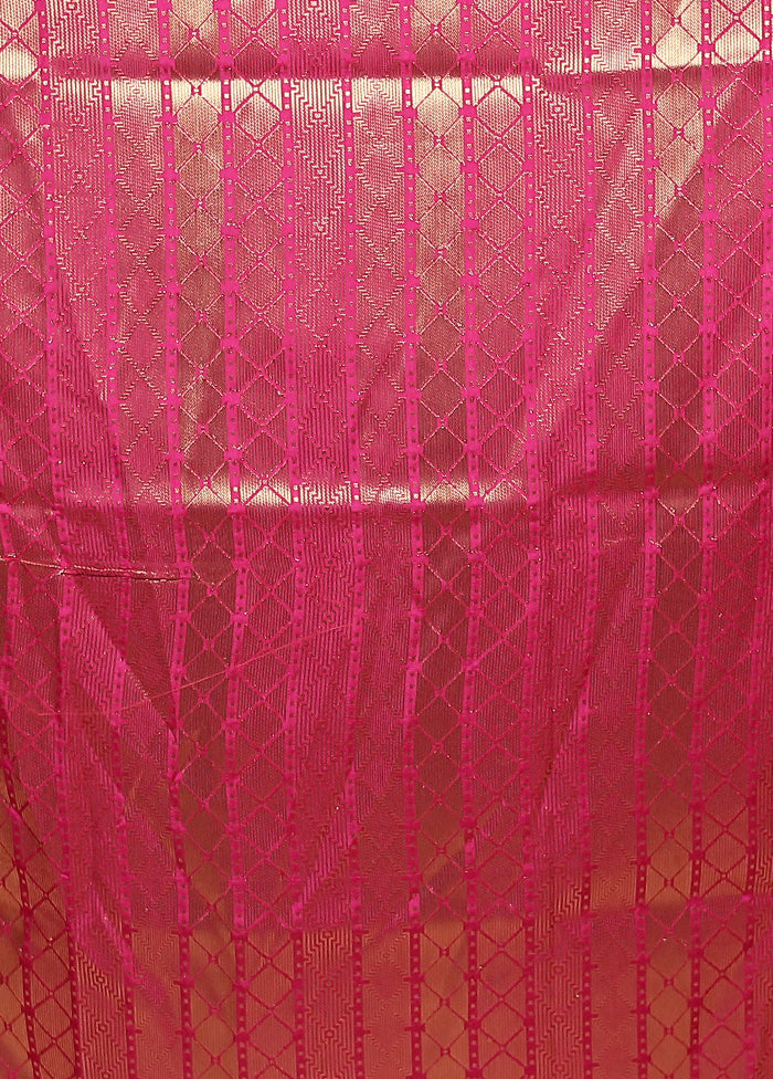 Yellow Dupion Silk Saree With Blouse Piece