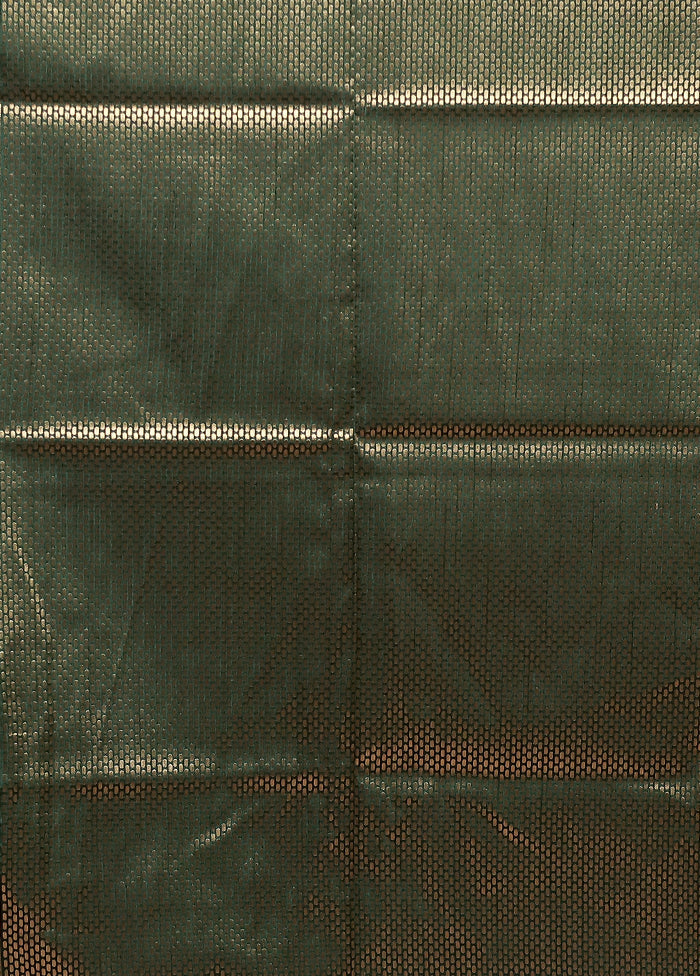 Green Dupion Silk Saree With Blouse Piece
