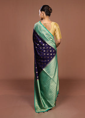 Purple Dupion Silk Saree With Blouse Piece