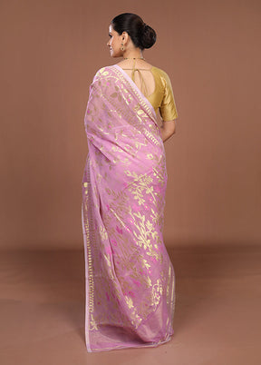 Pink Jamdani Cotton Saree Without Blouse Piece