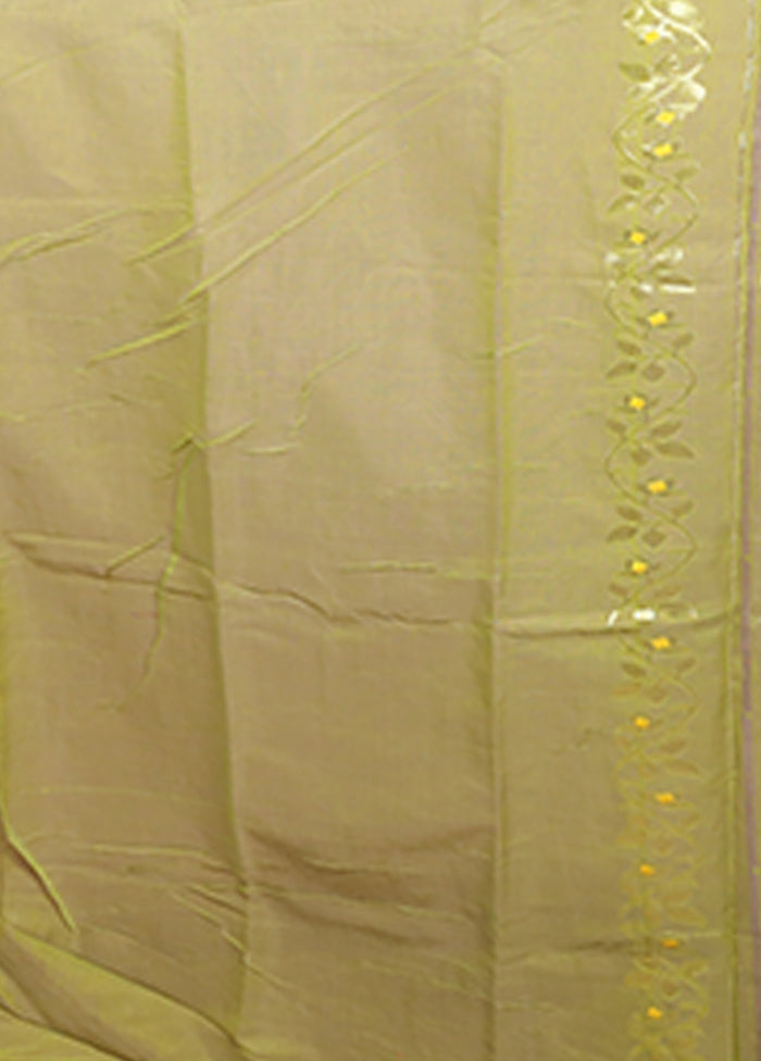 Green Jamdani Cotton Saree Without Blouse Piece