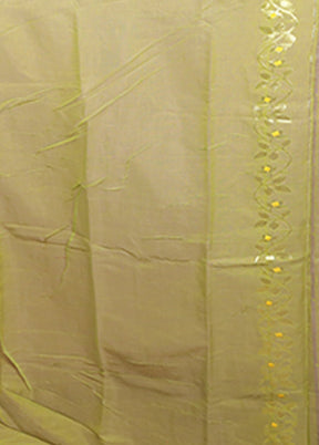 Green Jamdani Cotton Saree Without Blouse Piece