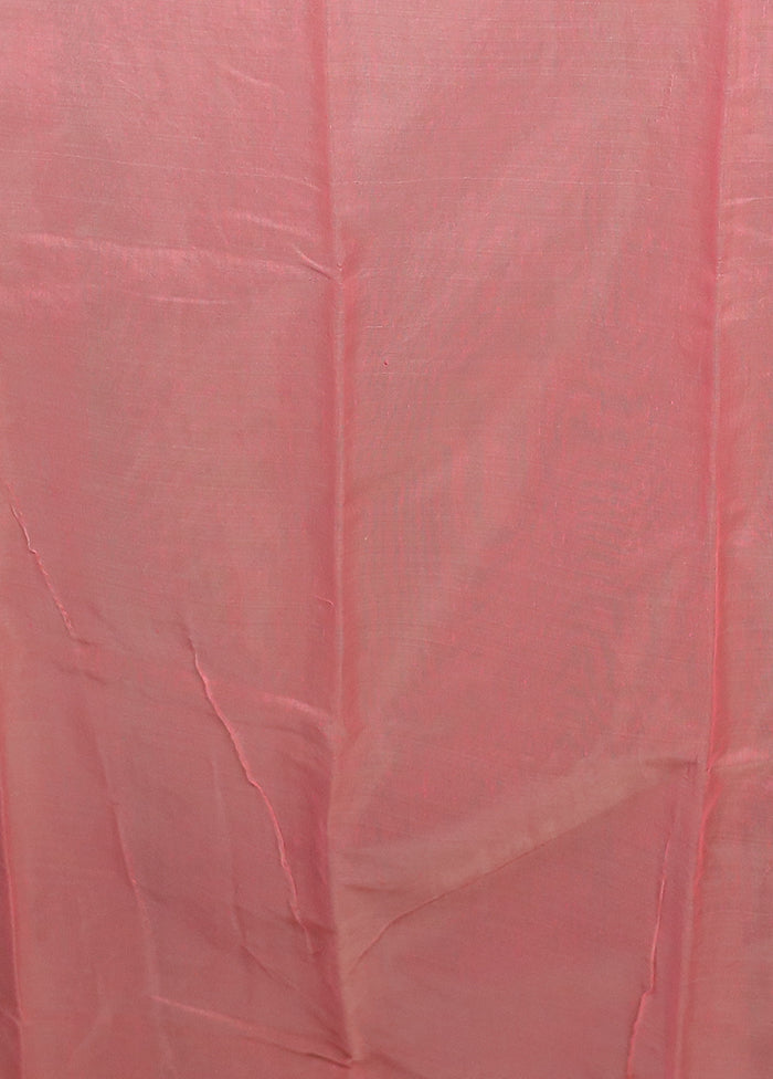Pink Jamdani Cotton Saree Without Blouse Piece