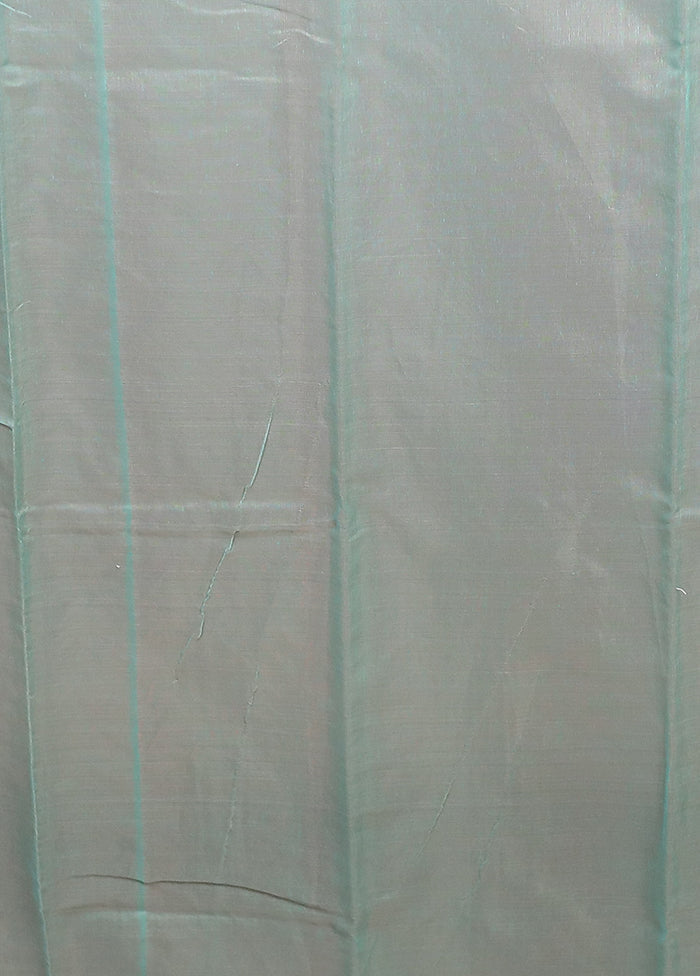 Blue Jamdani Cotton Saree Without Blouse Piece
