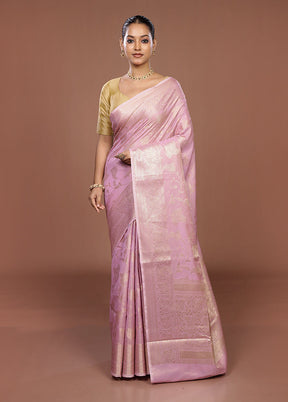 Pink Dupion Silk Saree With Blouse Piece
