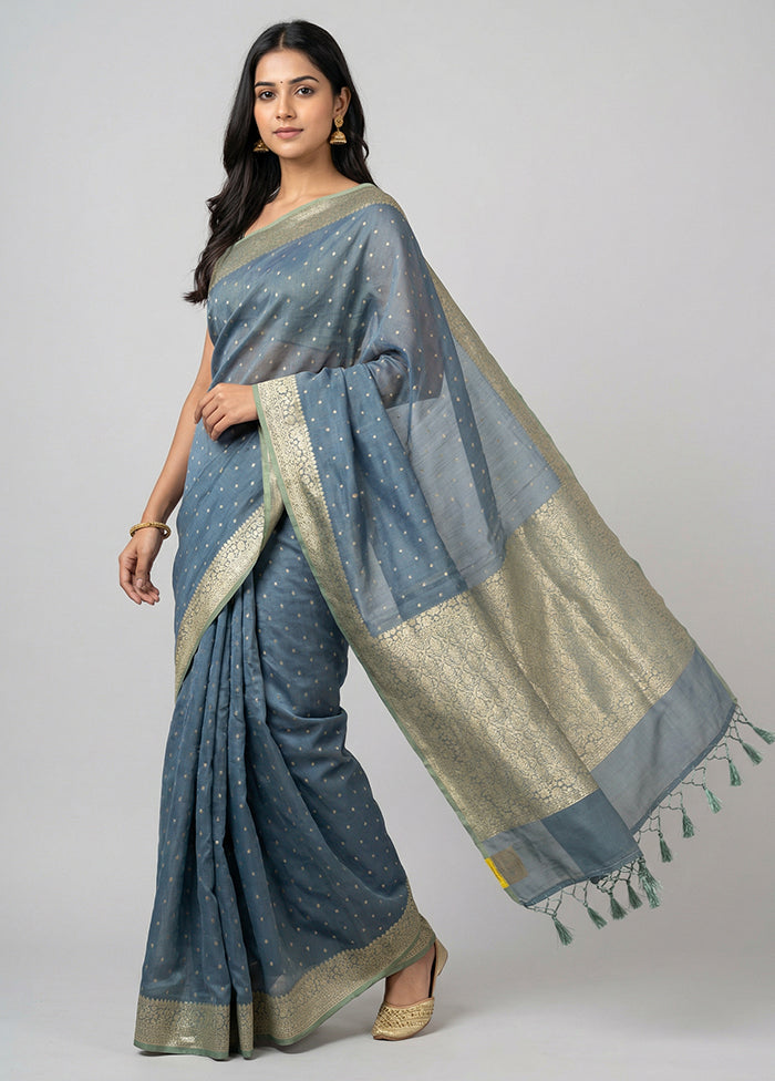 Green Kora Silk Saree With Blouse Piece